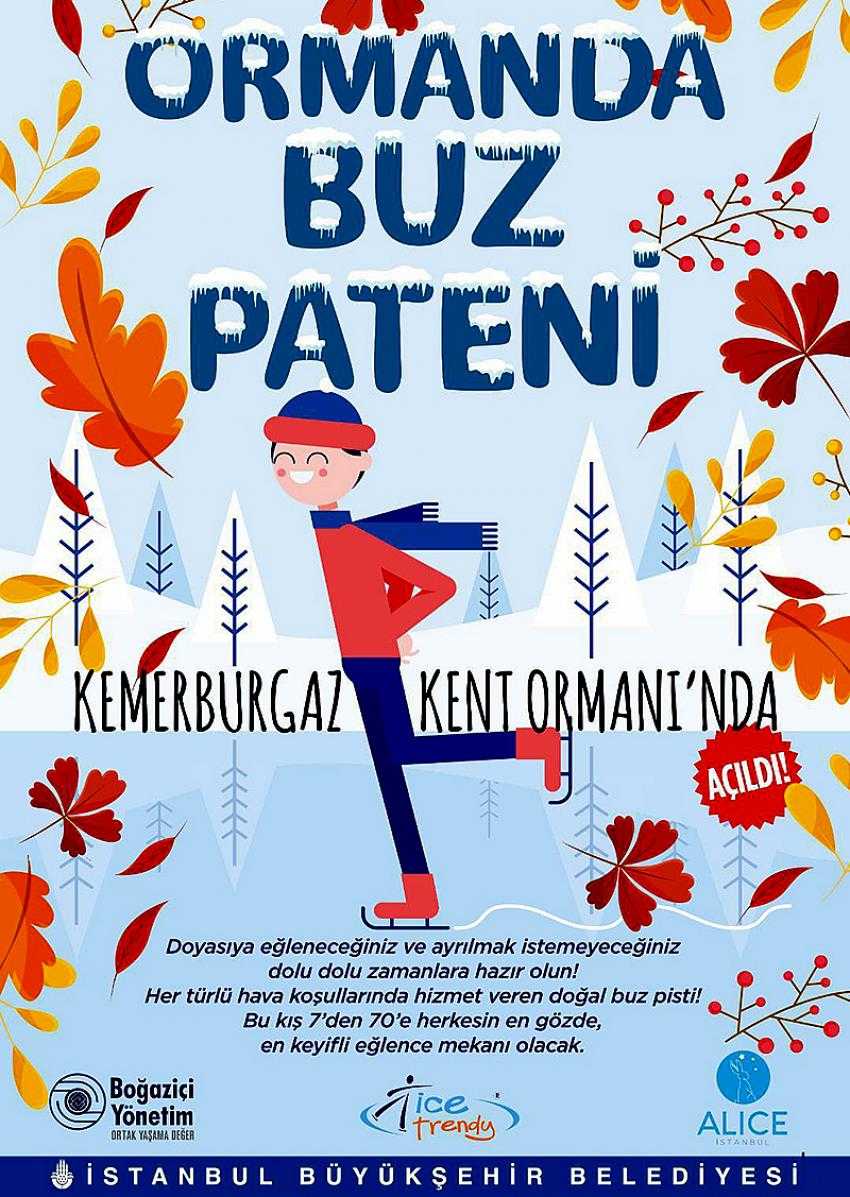 KEMERBURGAZ DOĞAL BUZ PİSTİNE ÇOÇUKLARDAN YOĞUN İLGİ